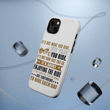 DistinctInk ToughCase for Apple iPhone, Compatible with MagSafe Charging - Not What Your Ride, That You Ride Motorcycle