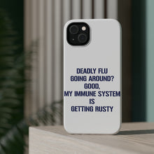 DistinctInk ToughCase for Apple iPhone, Compatible with MagSafe Charging - Deadly Flu? Good, Immune System is Rusty