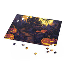 DistinctInk Jigsaw Puzzle with Ghostly Ghouls in the Graveyard Design for Halloween