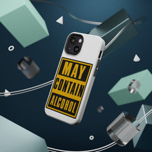 DistinctInk ToughCase for Apple iPhone, Compatible with MagSafe Charging - May Contain Alcohol Warning Sign