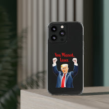 DistinctInk Clear Case for Apple iPhone or Samsung Galaxy - Trump "You Missed, Loser" Cartoon Design