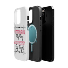 DistinctInk ToughCase for Apple iPhone, Compatible with MagSafe Charging - Vet By Day, Best Mom By Night