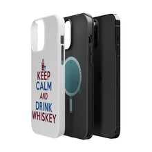 DistinctInk ToughCase for Apple iPhone, Compatible with MagSafe Charging - Keep Calm and Drink Whiskey