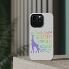 DistinctInk ToughCase for Apple iPhone, Compatible with MagSafe Charging - Just a Giraffe Trapped in a Human Body
