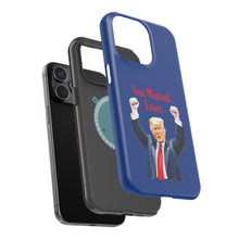 Dual Layer Tough Case for Apple iPhone, Compatible with MagSafe - Trump ‘You Missed, Loser’ Design & Blue Background