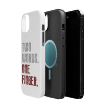 DistinctInk ToughCase for Apple iPhone, Compatible with MagSafe Charging - Two Words. One Finger.