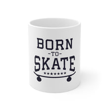 DistinctInk Glossy White Coffee / Tea Mug - Born to Skate - Skating