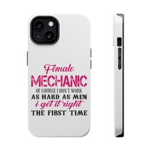 DistinctInk ToughCase for Apple iPhone, Compatible with MagSafe Charging - Female Mechanic Get It Right the First Time