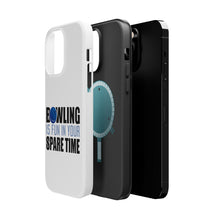 DistinctInk ToughCase for Apple iPhone, Compatible with MagSafe Charging - Bowling is Fun In Your SPARE Time