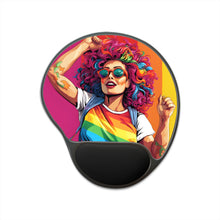 DistinctInk Mouse Pad with Wrist Rest  with Leading a New Path Design for LGBTQ+ Pride