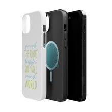 DistinctInk ToughCase for Apple iPhone, Compatible with MagSafe Charging - Girls With Right Hairstyle Will Conquer the World