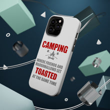 DistinctInk ToughCase for Apple iPhone, Compatible with MagSafe Charging - Camping - Friends & Marshmallows Get Toasted