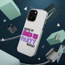 DistinctInk ToughCase for Apple iPhone, Compatible with MagSafe Charging - Wake Up Make Up Party Repeat