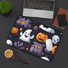 DistinctInk Desk Mat with Spooky Bat-o-lanterns Design for Halloween