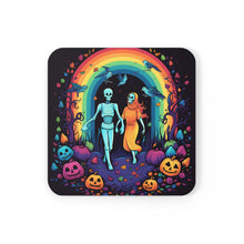 DistinctInk (Set of 4) Corkwood Coasters with The Enduring Beauty of WritingDesign for Halloween LGBTQ+ Pride
