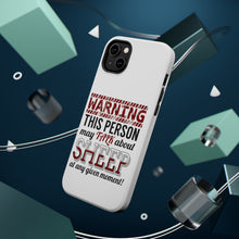 DistinctInk ToughCase for Apple iPhone, Compatible with MagSafe Charging - WARNING This Person May Talk About Sheep