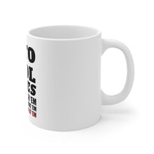 DistinctInk Glossy White Coffee / Tea Mug - Tool Rules Don't Touch Borrow Move Look