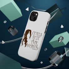 DistinctInk ToughCase for Apple iPhone, Compatible with MagSafe Charging - Curls Run the World