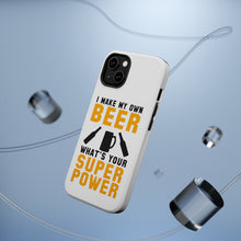 DistinctInk ToughCase for Apple iPhone, Compatible with MagSafe Charging - I Make Beer What's Your Super Power