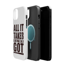 DistinctInk ToughCase for Apple iPhone, Compatible with MagSafe Charging - All It Takes Is All You've Got Baseball