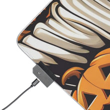 DistinctInk LED Gaming Mouse Pad with Ghostly Skeleton and Pumpkins Design for Halloween
