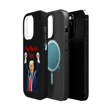 Dual Layer Tough Case for Apple iPhone, Compatible with MagSafe - Trump ‘You Missed, Loser’ Design & Black Background