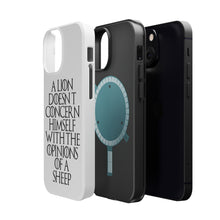 DistinctInk ToughCase for Apple iPhone, Compatible with MagSafe Charging - Lion Doesn't Concern With Opinions Sheep