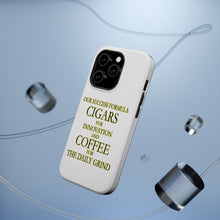 DistinctInk ToughCase for Apple iPhone, Compatible with MagSafe Charging - Success Formula - Cigars & Coffee