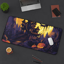 DistinctInk Desk Mat with Ghostly Ghouls in the Graveyard Design for Halloween