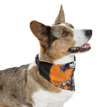 DistinctInk Adjustable Pet Banana Collar with Haunted Jack-O'-Skeleton Design for Halloween