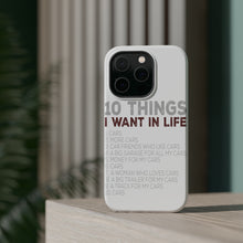 DistinctInk ToughCase for Apple iPhone, Compatible with MagSafe Charging - Things I Want In Life - Cars, Money, Woman