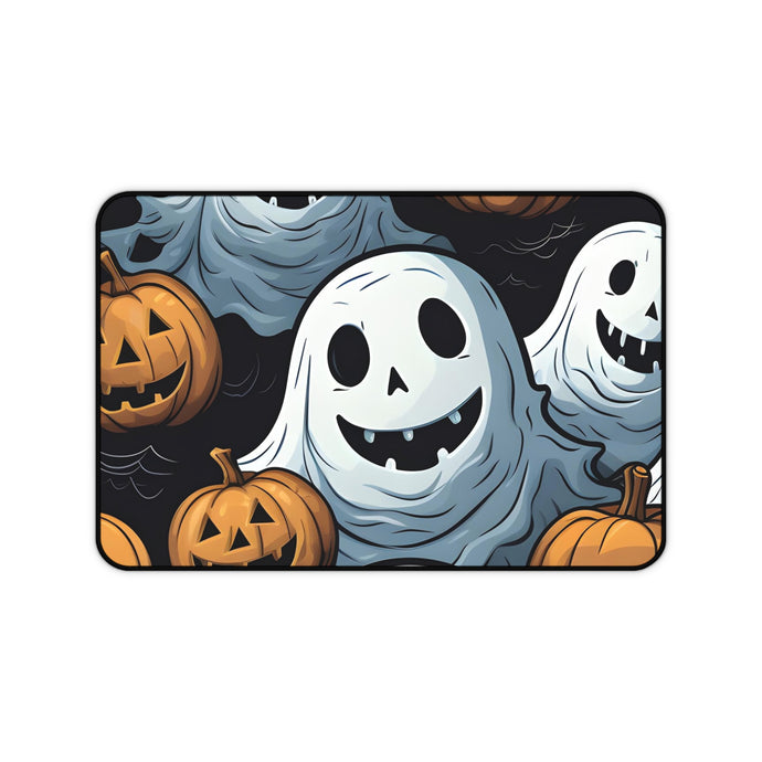 DistinctInk Desk Mat with Ghoulish Ghostbusters and Pumpkins Design for Halloween