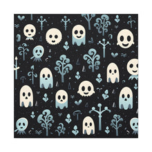 DistinctInk Canvas Wall Art with Ghastly Skeletal Shadows for Halloween
