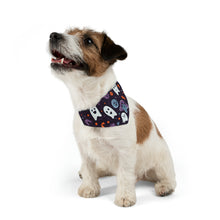 DistinctInk Adjustable Pet Banana Collar with Skeletal Ghostly Pumpkins Design for Halloween