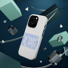 DistinctInk ToughCase for Apple iPhone, Compatible with MagSafe Charging - Swimming No Shirt No Shoes No Problem