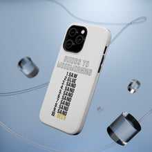 DistinctInk ToughCase for Apple iPhone, Compatible with MagSafe Charging - Guides to Woodworking Saw Glue Sand Beer