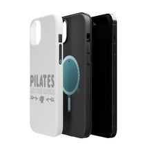 DistinctInk ToughCase for Apple iPhone, Compatible with MagSafe Charging - Pilates Best With Caffeine