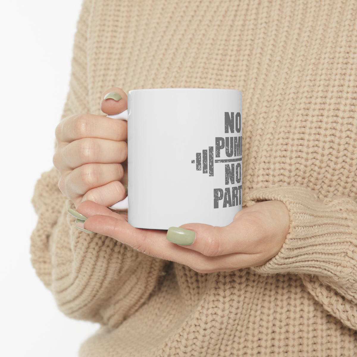 Glossy White Coffee / Tea Mug - No Pump No Party Weights, view 10