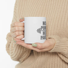 DistinctInk Glossy White Coffee / Tea Mug - No Pump No Party Weights