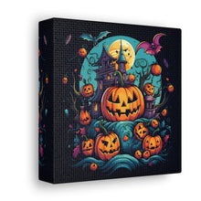 DistinctInk Canvas Wall Art with Trick or Treat Parade for Halloween