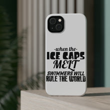 DistinctInk ToughCase for Apple iPhone, Compatible with MagSafe Charging - When Ice Caps Melt Swimmer Rule the World