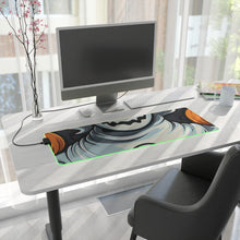 DistinctInk LED Gaming Mouse Pad with Spooky Skeletal Pumpkin Patch Design for Halloween