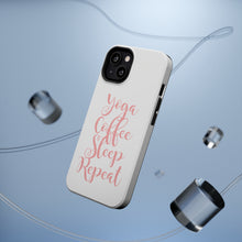 DistinctInk ToughCase for Apple iPhone, Compatible with MagSafe Charging - Yoga Coffee Sleep Repeat