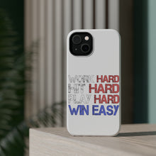 DistinctInk ToughCase for Apple iPhone, Compatible with MagSafe Charging - Work Hard Hit Hard Play Hard Win Easy