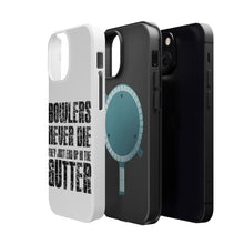 DistinctInk ToughCase for Apple iPhone, Compatible with MagSafe Charging - Bowlers Never Die They End Up In The Gutter