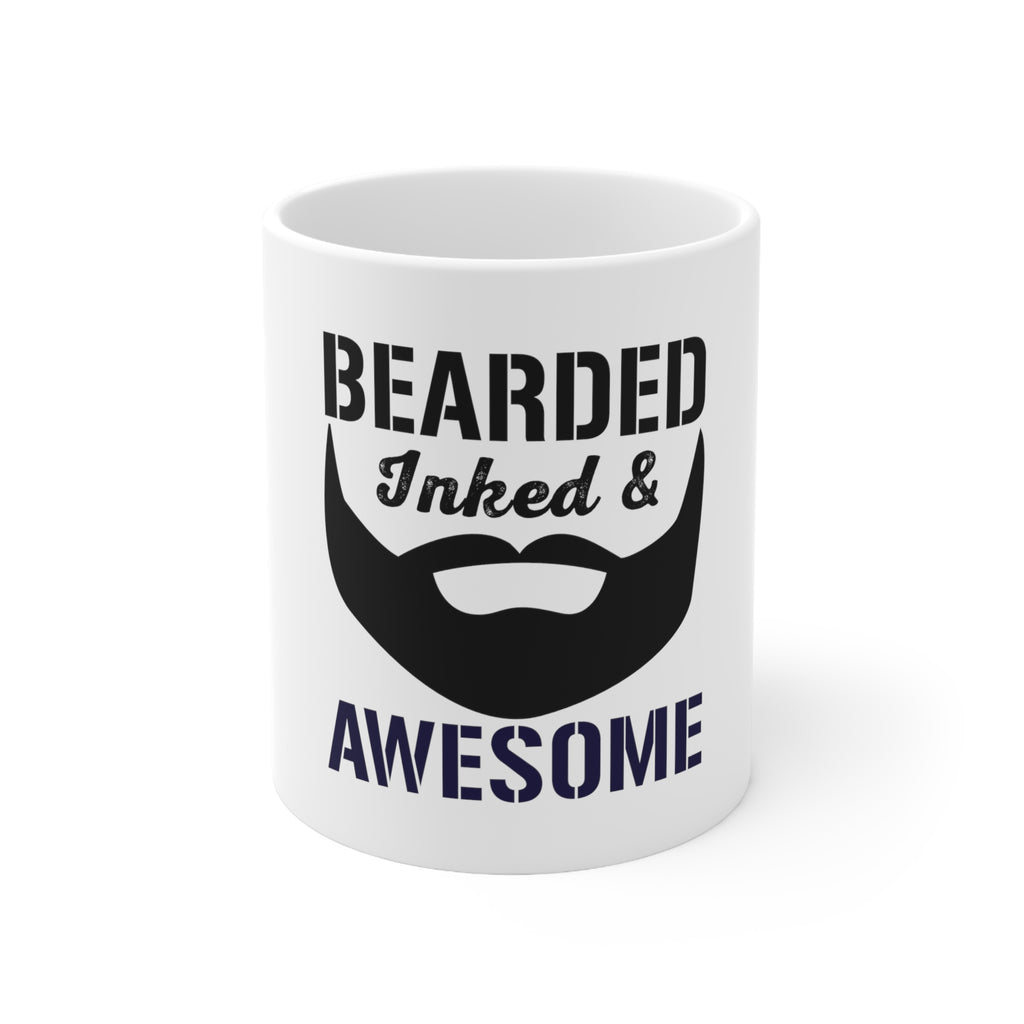 Glossy White Coffee / Tea Mug - Bearded Inked & Awesome