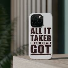 DistinctInk ToughCase for Apple iPhone, Compatible with MagSafe Charging - All It Takes Is All You've Got Baseball