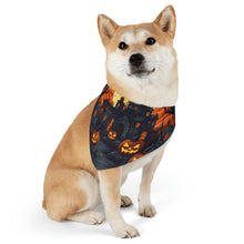 DistinctInk Adjustable Pet Banana Collar with Darkness Falls on Halloween Design for Halloween