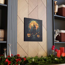 DistinctInk Canvas Wall Art with Spooky Trick or Treating for Halloween