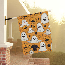 DistinctInk Garden & House Banner Flag with Ghoulish Bats and Pumpkins Design for Halloween